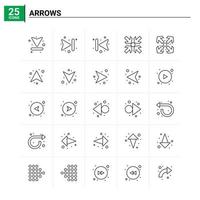 25 Arrows icon set vector background
