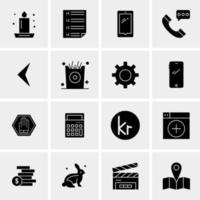 16 iconos de negocios universales vector ilustración de icono creativo para usar en proyectos relacionados con la web y dispositivos móviles