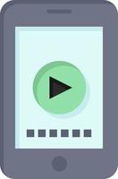 Phone Cell Play Video  Flat Color Icon Vector icon banner Template