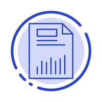 Document Business Chart Finance Graph Paper Statistics Blue Dotted Line Line Icon vector