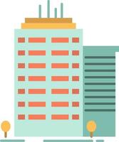 Building Skyscraper Office Top  Flat Color Icon Vector icon banner Template