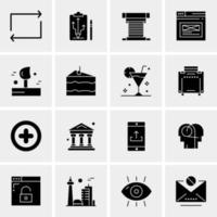 16 iconos de negocios universales vector ilustración de icono creativo para usar en proyectos relacionados con la web y dispositivos móviles