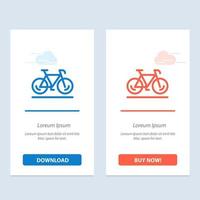 bicicleta movimiento caminar deporte azul y rojo descargar y comprar ahora plantilla de tarjeta de widget web vector