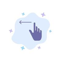 gestos con los dedos icono azul izquierdo de la mano en el fondo abstracto de la nube vector