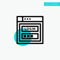 Internet Password Shield Web Security turquoise highlight circle point Vector icon