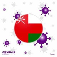 Pray For Oman COVID19 Coronavirus Typography Flag Stay home Stay Healthy Take care of your own health vector