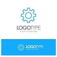 Setting Gear Interface User Blue Outline Logo Place for Tagline vector