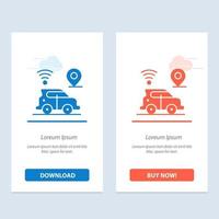 Car Location Map Technology  Blue and Red Download and Buy Now web Widget Card Template vector