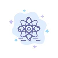 Atom Education Nuclear Blue Icon on Abstract Cloud Background vector