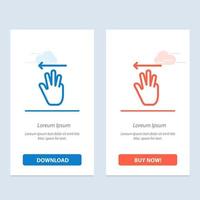 Hand Hand Cursor Up Left  Blue and Red Download and Buy Now web Widget Card Template vector