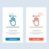 Hand Hand Cursor Up Left  Blue and Red Download and Buy Now web Widget Card Template vector