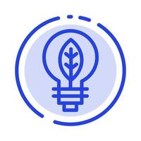 Nature Of Power Bulb Blue Dotted Line Line Icon vector