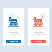 Trolley Retail Shopping Cart  Blue and Red Download and Buy Now web Widget Card Template vector