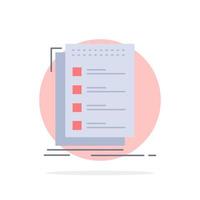 Check checklist list task to do Flat Color Icon Vector