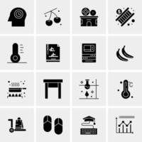 16 iconos de negocios universales vector ilustración de icono creativo para usar en proyectos relacionados con la web y dispositivos móviles