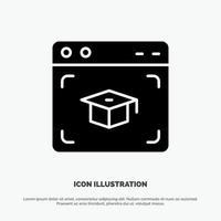 Web Cap Education Graduation solid Glyph Icon vector