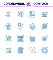 Simple Set of Covid19 Protection Blue 25 icon pack icon included care soap icu hand tissue viral coronavirus 2019nov disease Vector Design Elements