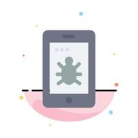 Mobile Security Bug Abstract Flat Color Icon Template vector