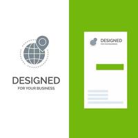 Globe Business Global Office Point World Grey Logo Design and Business Card Template vector