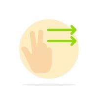 Fingers Gesture Right Abstract Circle Background Flat color Icon vector