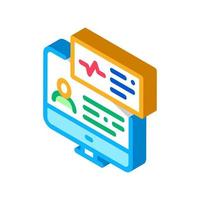 cardio analysis internet diagnosis isometric icon vector illustration