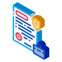 insurance policy isometric icon vector illustration