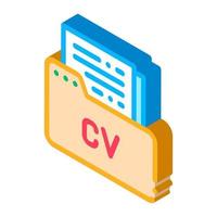 carpeta con currículum vitae cv vector de búsqueda de empleo