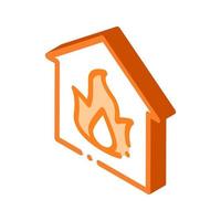 Building And Flame Heating Equipment isometric icon vector