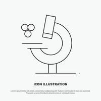 Education Microscope Science Line Icon Vector