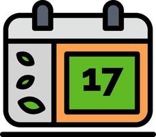 calendario día fecha irlanda color plano icono vector icono banner plantilla