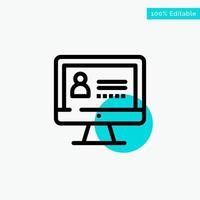 Computer Internet Security turquoise highlight circle point Vector icon