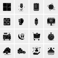 16 iconos de negocios universales vector ilustración de icono creativo para usar en proyectos relacionados con la web y dispositivos móviles