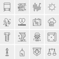 16 iconos de negocios universales vector ilustración de icono creativo para usar en proyectos relacionados con la web y dispositivos móviles