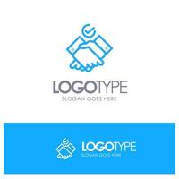 Job Themes Work Blue outLine Logo with place for tagline vector
