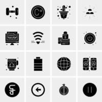 16 iconos de negocios universales vector ilustración de icono creativo para usar en proyectos relacionados con la web y dispositivos móviles