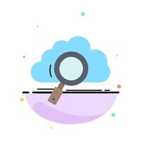 cloud search storage technology computing Flat Color Icon Vector