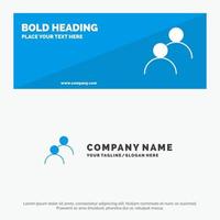 User Looked Avatar Basic SOlid Icon Website Banner and Business Logo Template vector