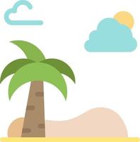 playa palmera primavera color plano icono vector icono banner plantilla