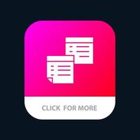 Sticky Files Note Notes Office Pages Paper Mobile App Button Android and IOS Glyph Version vector