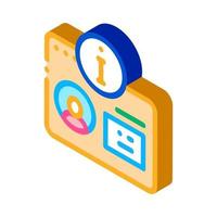 user information for identity isometric icon vector illustration