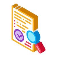 researching and approve license isometric icon vector illustration