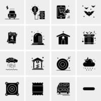 16 iconos de negocios universales vector ilustración de icono creativo para usar en proyectos relacionados con la web y dispositivos móviles