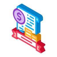 banking license isometric icon vector illustration