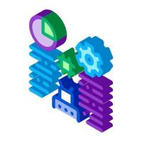 robot machine learning isometric icon vector illustration