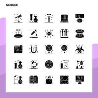 25 conjunto de iconos de ciencia plantilla de ilustración de vector de icono de glifo sólido para ideas web y móviles para empresa comercial