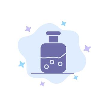 Lab Test Science Bottle Blue Icon on Abstract Cloud Background vector