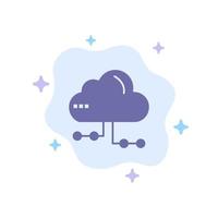 Cloud Share Computing Network Blue Icon on Abstract Cloud Background vector