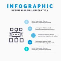 Algorithm Program User Document Blue Infographics Template 5 Steps Vector Line Icon template