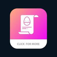 File Data Easter Egg Mobile App Button Android and IOS Glyph Version vector