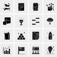 16 iconos de negocios universales vector ilustración de icono creativo para usar en proyectos relacionados con la web y dispositivos móviles